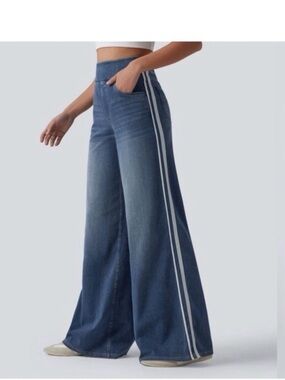 Halara Flex High Waisted Stripe Wide Leg Jeans Sz S/R – NWOT (D/102)
